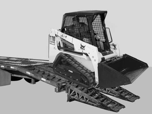 TRANSPORTING THE LOADER ON A TRAILER Fastening Loading And Unloading Figure 43 WARNING AVOID SERIOUS INJURY OR DEATH Adequately designed ramps of