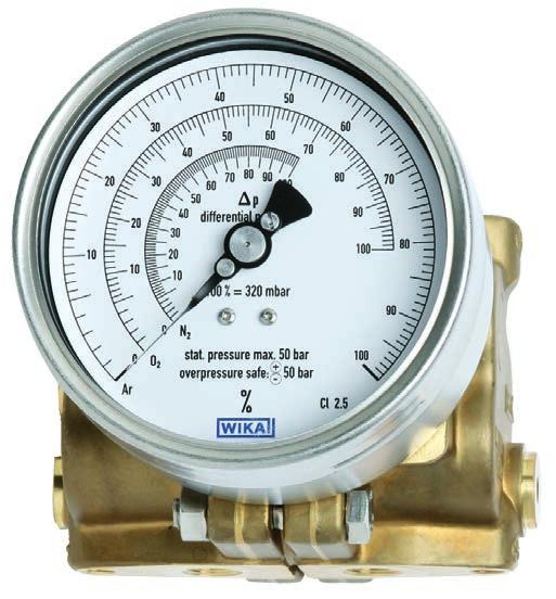Mechanical pressure measurement Differential pressure gauge Model 712.15.100, copper alloy Model 732.15.100, stainless steel version WIKA data sheet PM 07.