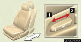 Topic Before Driving Seats Adjusting seat position 1 Moves the