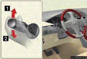Topic 3 When Driving Turn Signal Lever Right turn signal Left turn signal To signal a lane change, move the lever partway and hold.
