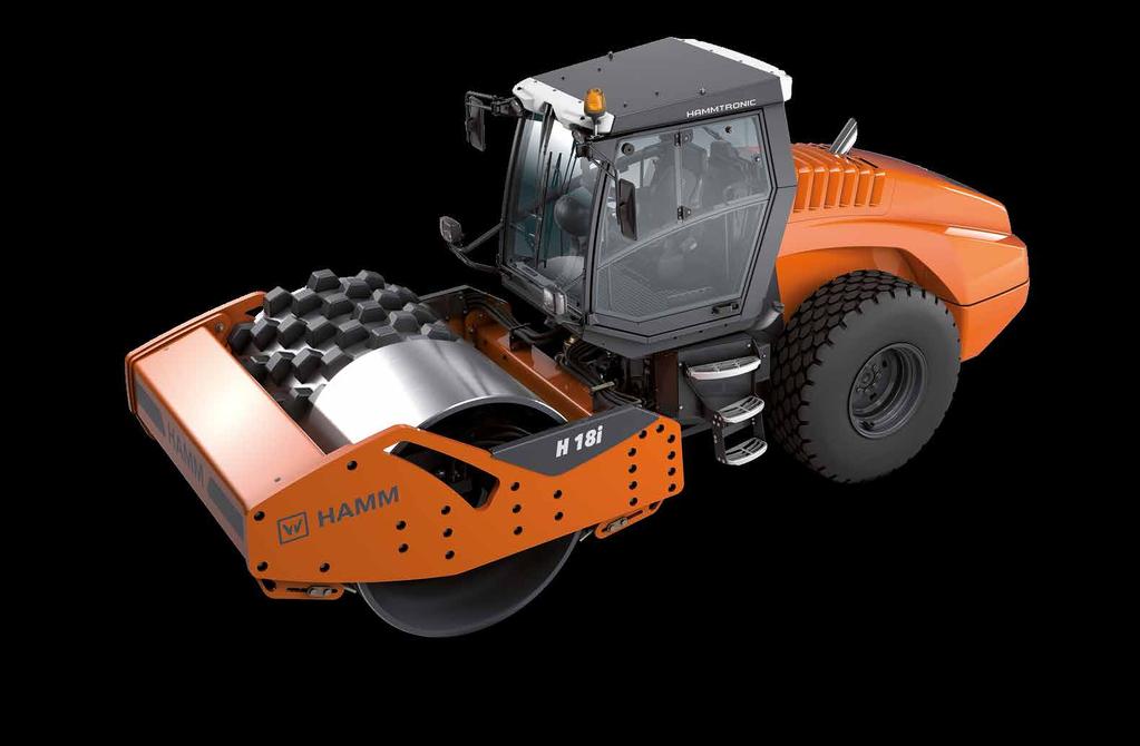 The driver can switch between the two compaction systems while the roller is moving.