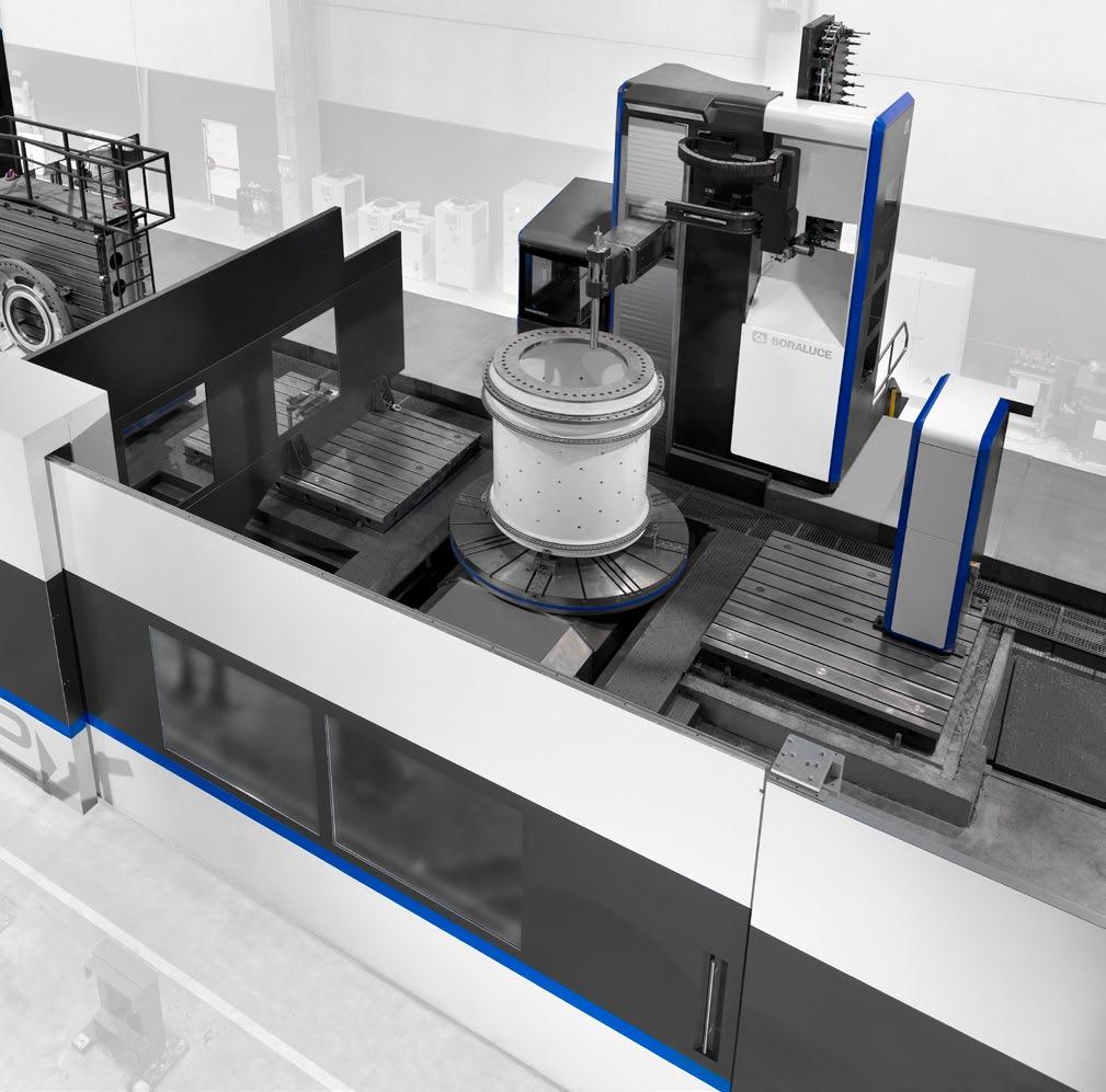 SORALUCE fixed table travelling column Turn-mill centre FP 8000 Technical specifications X axis (longitudinal) mm 7,000 Z axis (vertical) mm 3,200 Y axis (transversal) mm 1,500 Milling heads