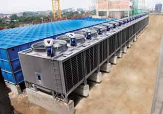 TX-S Series is an induced draft cross-flow, film filled, FRP multi-cell rectangular cooling tower designed for the equipment cooling, industrial process cooling and air conditioning