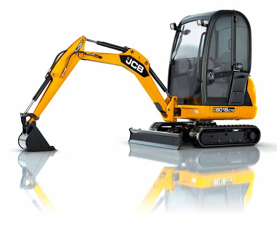 QUALITY, RELIABILITY AND STRENGTH Small but tough, the JCB 8018 CTS is built to work.