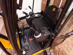 12 JCB s optional impact protection front screen shields the operator from flying debris when using breakers.