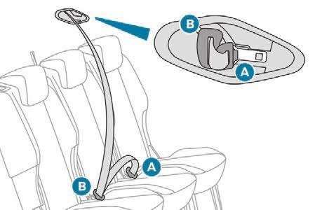 Safety Installation Before performing any operations on the rear seats, to avoid damage to the seat belts, check that the outer belts are properly tensioned and fix the tongues to their anchoring