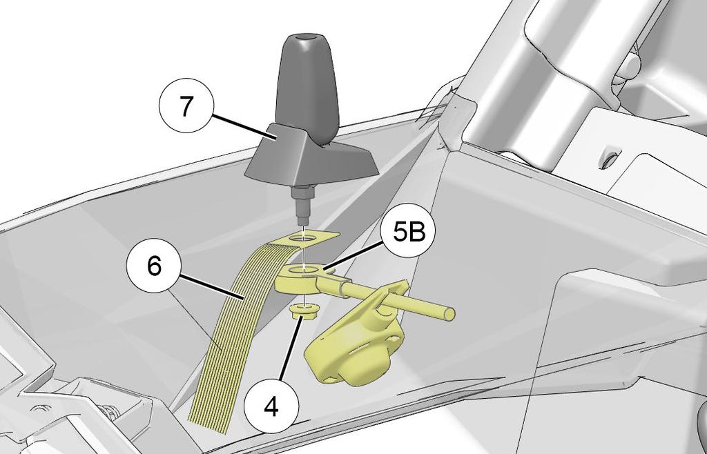 Insert threaded post and alignment pin located on antenna base u through drilled holes in fender, attach one end of ground strap y and connector 5B on antenna signal harness t, then secure with nut r.