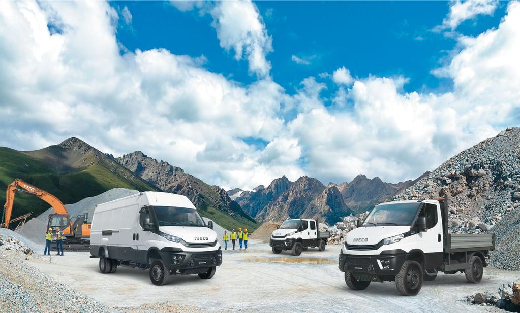 A FULL LINE-UP OF GO-ANYWHERE VEHICLES UNLIMITED VERSATILITY, EXTREME ROBUSTNESS AND ULTIMATE DRIVING COMFORT IN EVERY MISSION The extensive line-up of the Daily 4x4 offers the right vehicle for