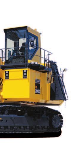 Economical Komatsu SAA12V140E-3 Engine with an Output of 713 kw 956 HP Controlled by Efficient Power Management System Auto deceleration and auto idling system Two work modes: Power and Economy