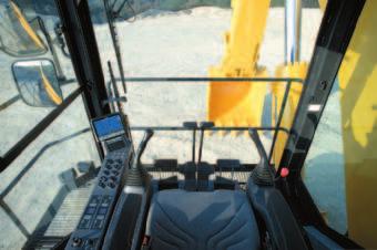 New operator cab provides a comfortable working environment, solid construction, and integrated top guard