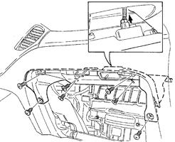 (d) Remove the glove box inner cover. (Fig. 1-4) Phillips Screwdriver Connector Inner Cover (1) Remove seven screws securing the cover.