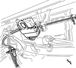 Side Cutter Latch (i) Looking up from the glove box, route the V2 harness behind the OE security ECU; secure it to the