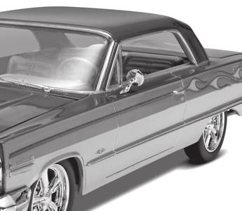 Your Revell model features an opening hood and trunk plus multiple suspension positions, optional factory stock wheels and tires or custom wheels with low profile tires and decals with both factory