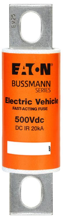 A Description Eaton s Bussmann series Electric Vehicle (EV) fuses for protecting high power battery charging and management systems up to 500 Vdc in ratings from 50 to 400 amps.