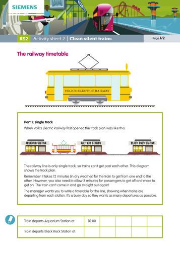 Page 7/9 Episode 3, cont d Operating the railway There are now various solutions that pupils are asked to think through about