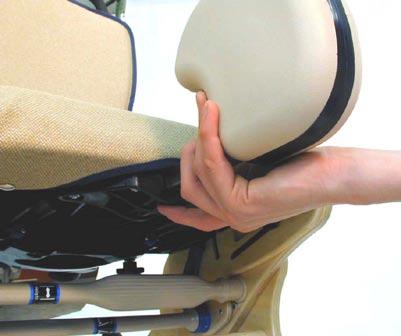 The Abductor or the Leg Prompts fit into the square socket underneath the front of the seat.