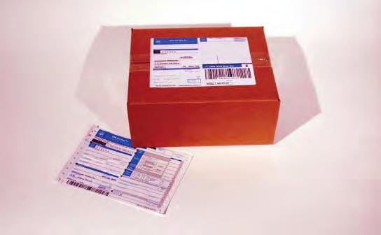 13. Completely fi ll out the pre-paid shipping form supplied and then remove the adhesive label on