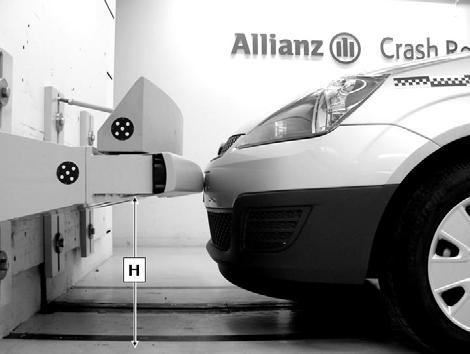 RCAR Bumper test RCAR Bumper Test Front / Rear 10 km/h Ground clearance H = 455 mm priority Part 581 zone (middle = 455