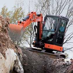 Further benefits of this system include lower noise levels and emissions. Fuel efficiency is also assured by the ZAXIS mini excavator s all-new engine, which is paired with an electronic governor.