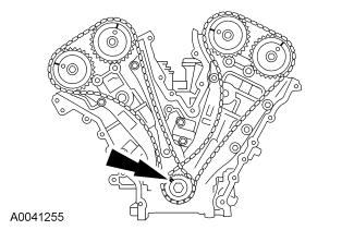 1. Remove the engine front cover. For additional information, refer to Engine Front Cover in this section. 2. CAUTION: This pulse wheel is used in several different engines.