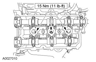 2. There should be 2 chain links between the camshaft and crankshaft timing marks. 3. There should be 30 chain links between the camshaft and crankshaft timing marks. 16.