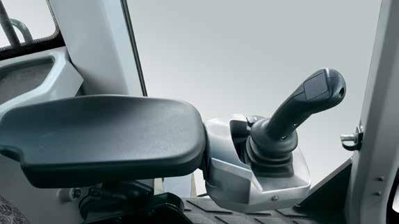joystick on the left armrest to control the steering function of the wheel loader Operator fatigue is greatly reduced and machine productivity is increased