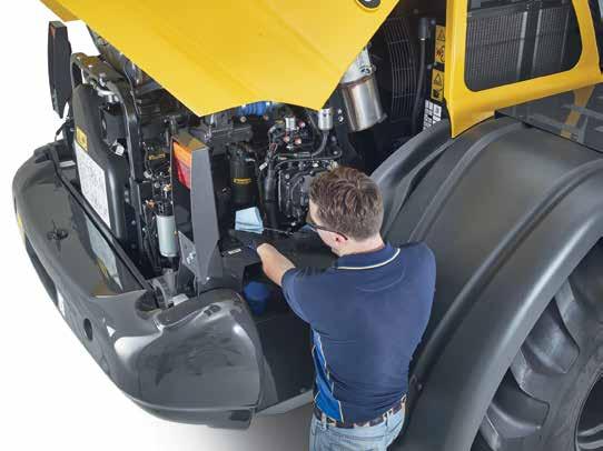 engine hood lifting and closing electronically for simplified access.