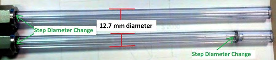 Figure 3.14. Two configurations of 13 mm pre-detonator tested Figure 3.15. Step change insert diagram 128 x 8 pixels.
