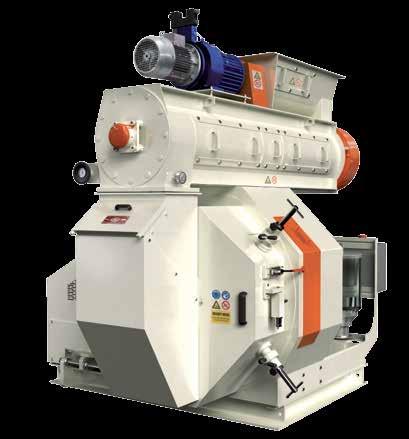 - The pellet mill can be supplied with motor on the bottom, alongside the pelleting block (standard version) or with motor on the top, alongside the conditioner (compact version)