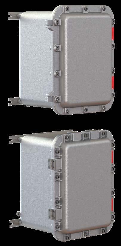 EJB-... series Aluminium junction boxes gas group IIB+H 2 Aluminium enclosures with solid lids are used when there is a need to install a greater number of control and signalling devices than can be