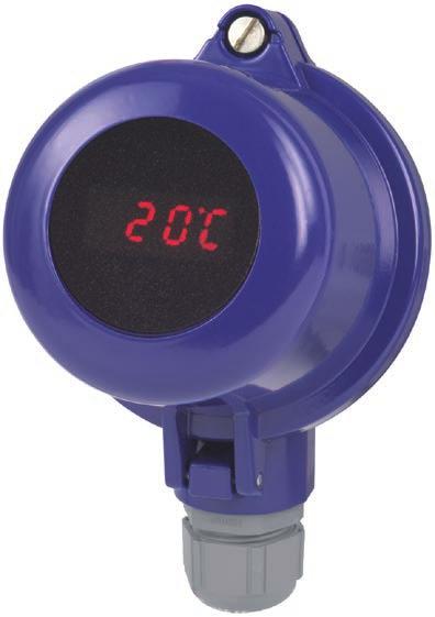 5 IP 65 Hinged cover with cylinder head screw and LED indicator DIH10 Blue, painted with indicator Field temperature transmitter (option) Field temperature transmitter, model TIF50 As an alternative