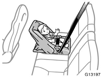 Installation with 3 point type seat belt (C) Booster seat (A) INFANT SEAT INSTALLATION An infant seat is used in rear facing position only.
