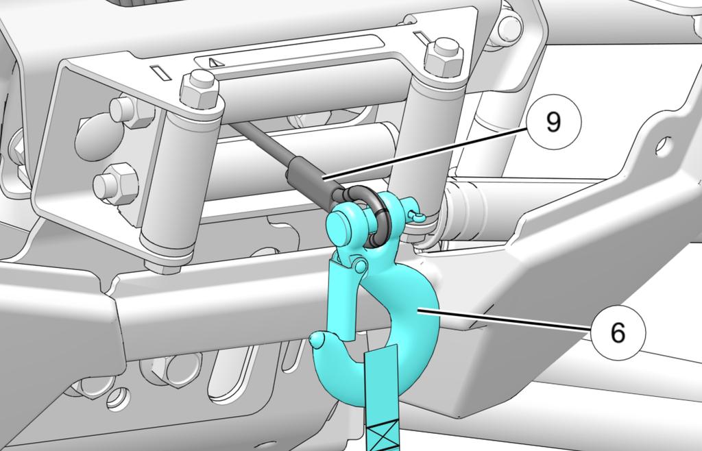 6. INSTALL WINCH HOOK. 8. CONNECT ALL ELECTRICAL COMPONENTS. a. Shift winch into neutral and pull rope/cable o 6-12" (15-30 cm) out through fairlead.