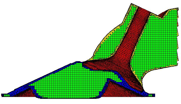 Automated Meshing: Mesh Structure Constrained Polyhedra Prism Layer Core