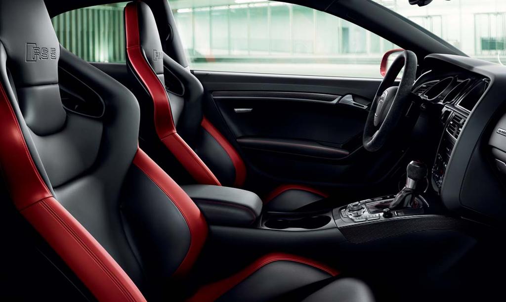 Interior Features Seating and Leather Trim S design sports seats with integrated head restraints for driver and passenger including electric adjustment and lumbar support RS 5 4.