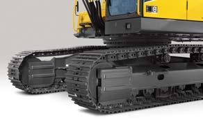 applications. Various widths of durable track shoes increase machine stability and floatation.