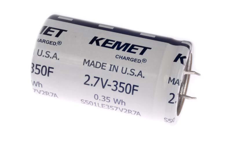 Snap-In Supercapacitors S501 Series, Snap-In, 2.7 V, 65ºC Overview KEMET S501 Series Supercapacitors use a proprietary electrode design to deliver a very high power density.