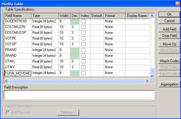 10.0 User s Guide Step 6: Select the node (or intersection) in the Node layer whose turning movement information is required, and set the value to be 1 in the corresponding field TURN_MOVEMENT_FLAG.