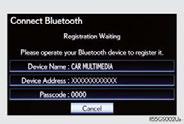 STEP 1 To use a Bluetooth phone, it is necessary to first register it in the system. Push the button on the side of the touch screen or press ( P.26) on the steering wheel.
