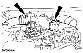 4. Label and disconnect the intake air heater element