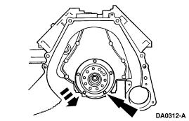 Remove the crankshaft rear oil seal retaining bolts and the crankshaft rear oil seal. 7.