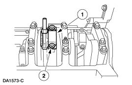 1. Coat the connecting rod bearing half with Ford Engine Assembly Lubricant D9AZ- 19579-D or equivalent meeting Ford specification ESR-M99C80-A.