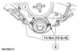 1. Lubricate the oil pump with clean engine oil. With a new O-ring, position the oil pump housing with the outer gerotors onto the engine front cover. 2.