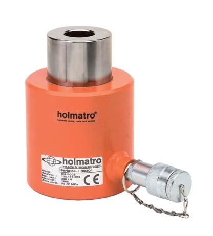 Hollow plunger cylinders - Gravity return 70 HHJ 30 G 5 Features & benefits Compact Usable in all positions Protected against ejection of the plunger Standard supplied with High Flow female coupler A