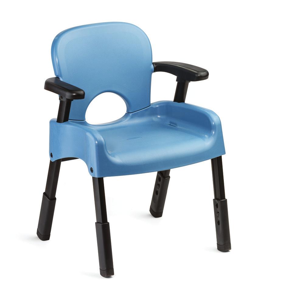 Compass Chair features Contoured seat and back High armrests for