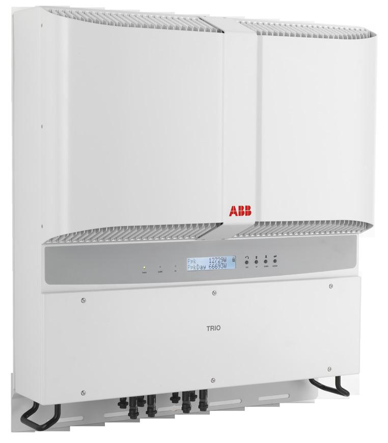 SOLAR INVERTERS ABB string inverters PVI10.0/12.5TLOUTD 10 to 12.5 kw Designed for commercial usage, the PVI10/12.