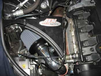 Factory air box system installed AEM intake system installed 4. Reassemble Vehicle a. Position the inlet pipes for the best fitment.