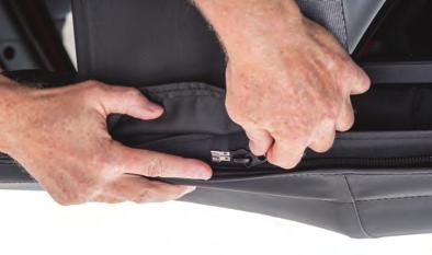 The leading edge of the soft top must be secured to prevent the loss of the top at speed.