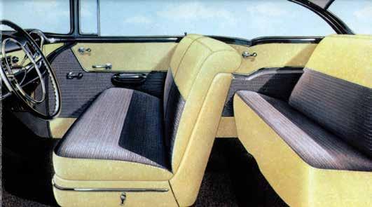 1956 210 4-DOOR SEDAN '56 INTERIORS Reproduction cloth seat inserts, saddle stitched to matching plain trim vinyls (Starfrost vinyl not available). Listing attached for easy installation.