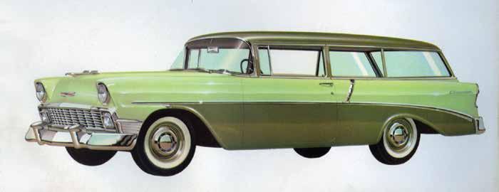 1956 210 2-DOOR WAGON '56 INTERIORS Pre-sewn in patterned bar and mylar cloth and substitute plain ivory vinyl (original Starfrost vinyl is not available), with all listings attached, ready to